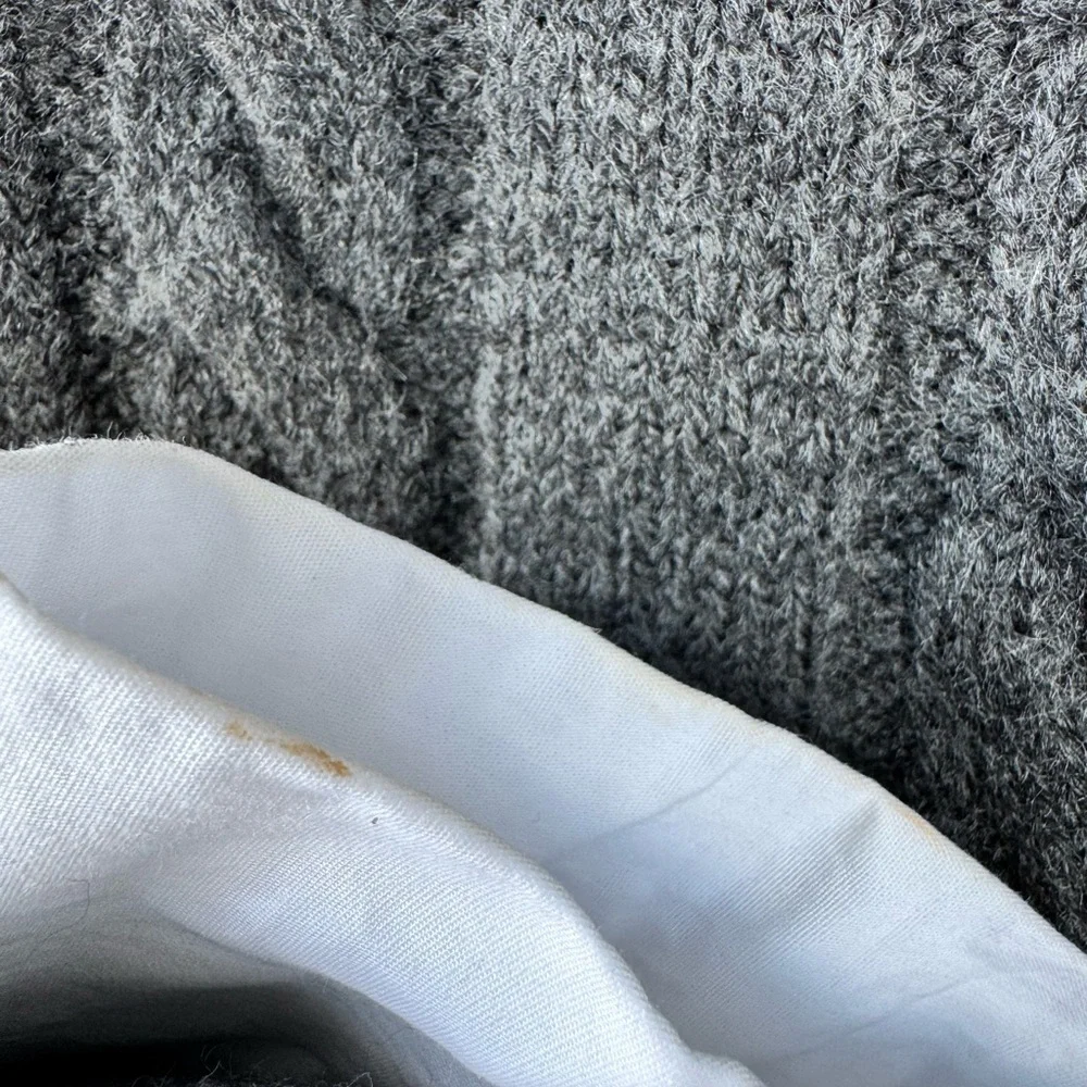 Pilcro for Anthropologie Cropped Cable-Knit Twofer Sweater in Dark Grey Size M